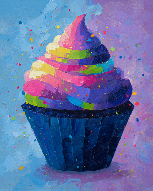 Malen nach Zahlen Galaxy-Cupcake
