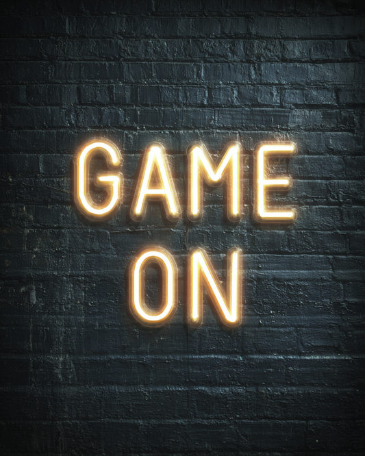 Malen nach Zahlen – Game On Neonschild
