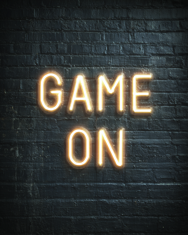 Malen nach Zahlen Game On Neonschild
