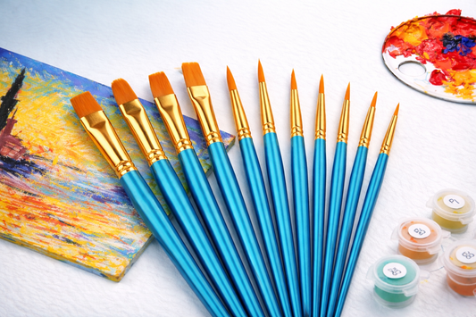 Premium Acrylpinsel Set – 10-teilig (verschiedene Formen & Größen)
