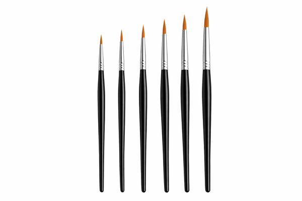 Detailpinsel Set mit 6 feinen Liner-Pinseln für Malen nach Zahlen