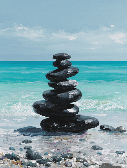 Malen nach Zahlen – Zen Steine am Strand