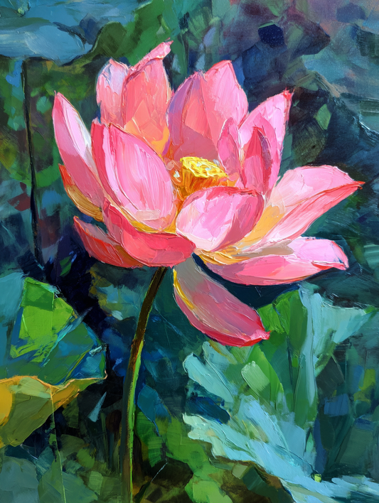 Malen nach Zahlen – Rosa Lotusblüte