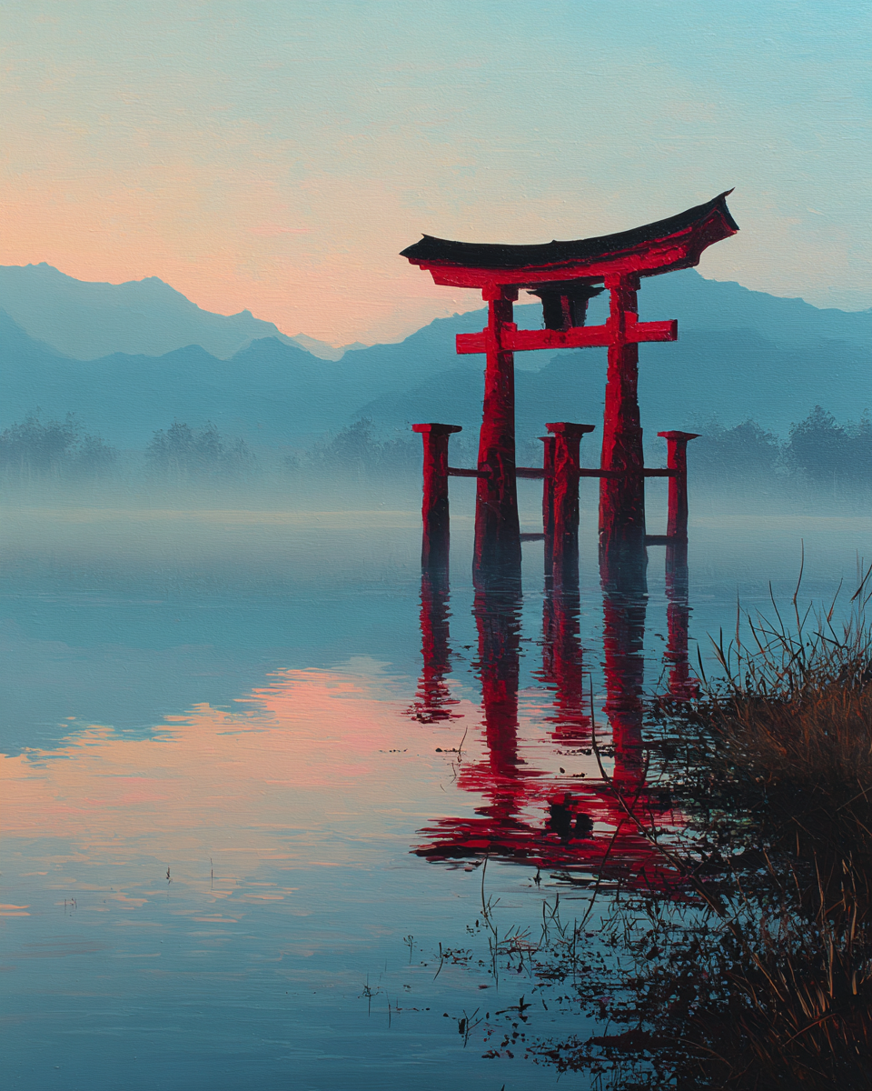 Malen nach Zahlen Japanisches Torii-Tor