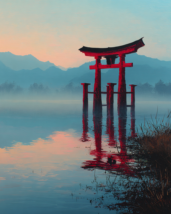 Malen nach Zahlen Japanisches Torii-Tor