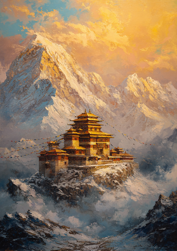 Malen nach Zahlen Goldener Tempel im Schnee