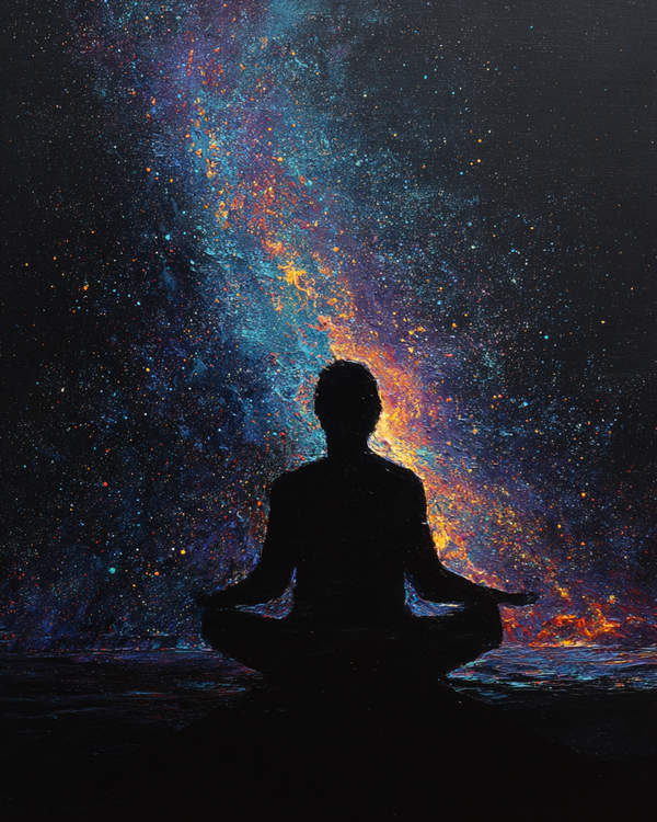 Malen nach Zahlen Meditation in Lotusposition