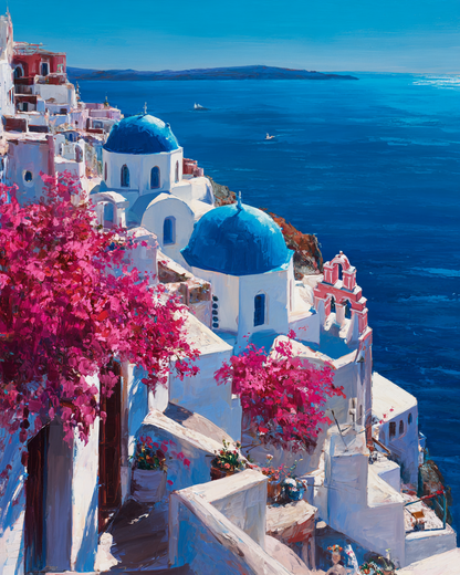 Malen nach Zahlen – Santorini Panorama