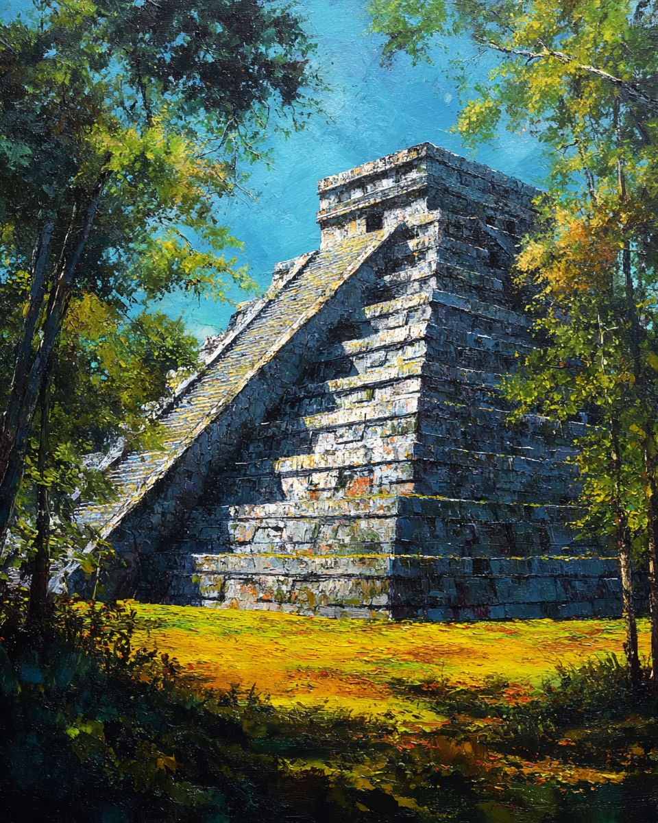 Malen nach Zahlen El Castillo in Chichén Itzá