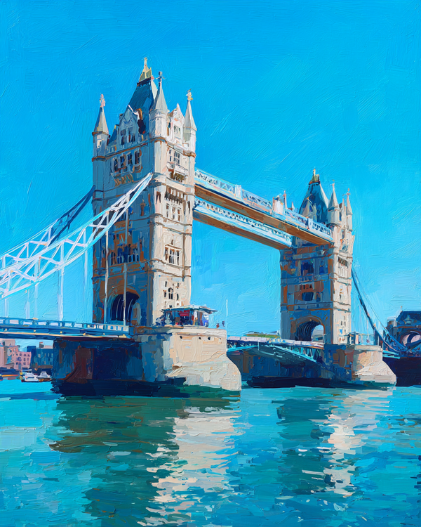 Malen nach Zahlen Tower Bridge London bei Tageslicht in 40x50 cm