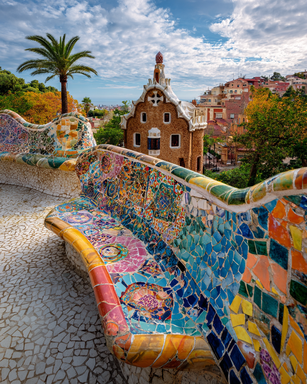 Malen nach Zahlen Park Güell Mosaikbank