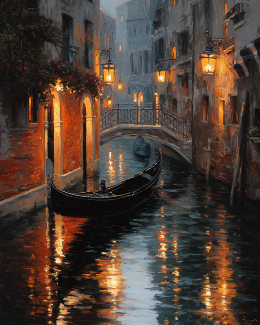 Malen nach Zahlen – Venedig bei Nacht